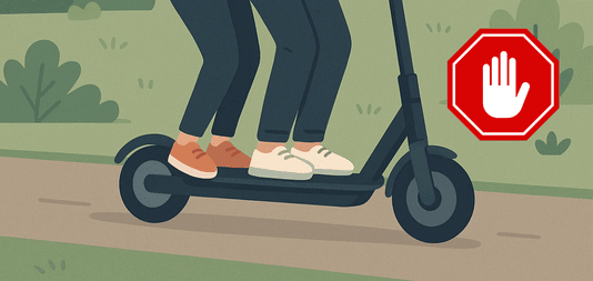 en person skjutsar en annan på elscooter